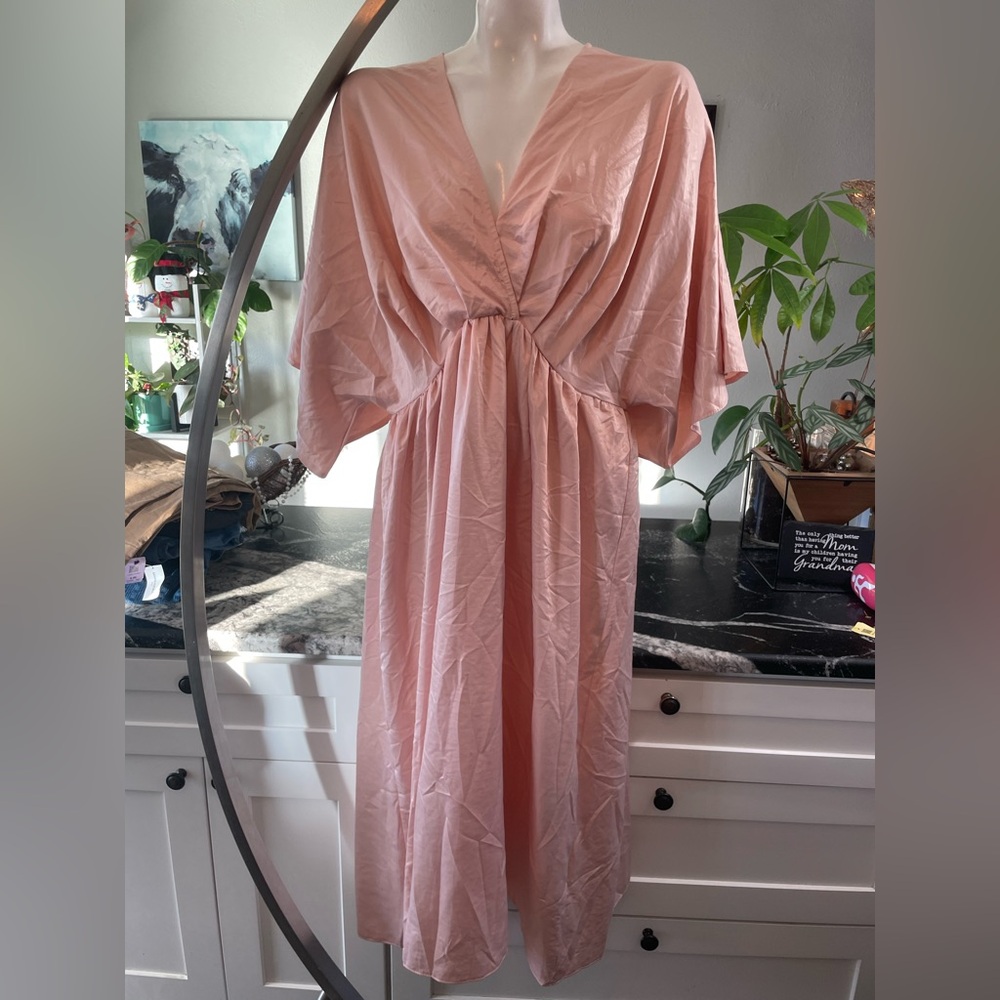 Queen B Maternity Pink Midi Dress Women's Size 16